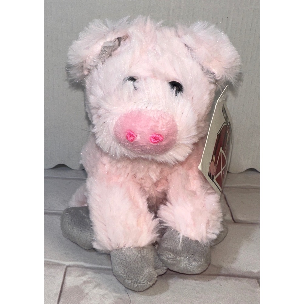 M&F Western Bigtime Barnyard Pink Pig Plush Shaggy Sparkle Stuffed‎ Animal 50680